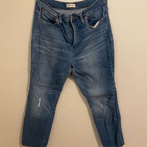 Madewell high rise crop slim boy Jean